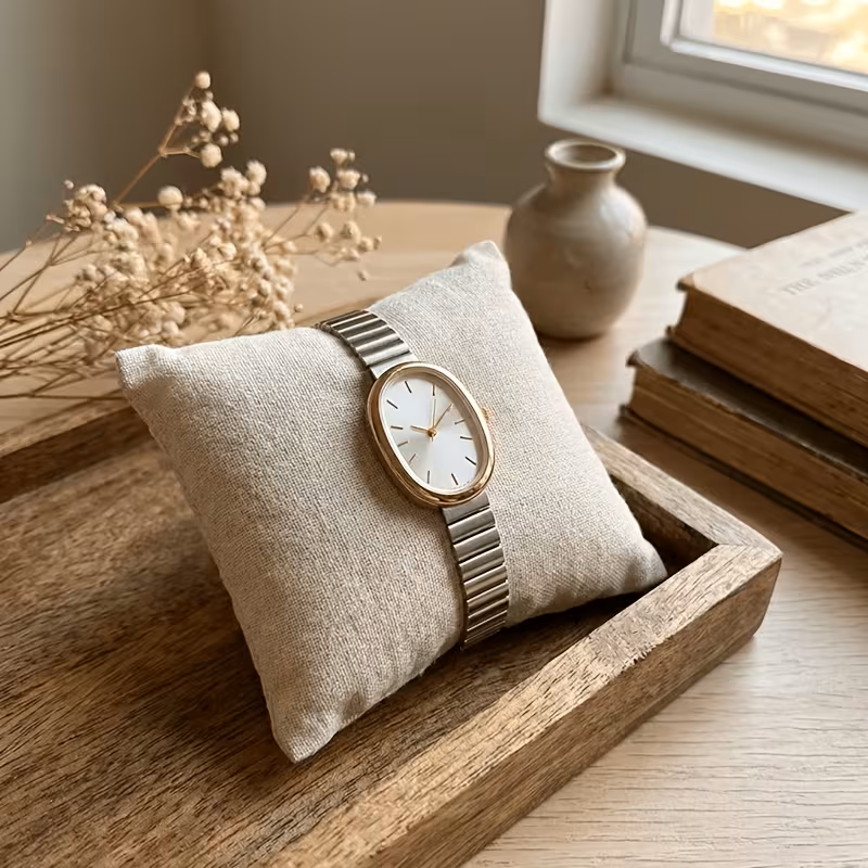 High-Quality Exquisite Oval Steel Strap Quartz Watch