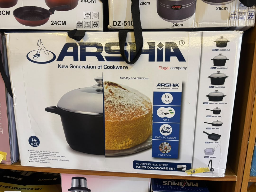 Arshia 14-Piece Aluminum Non-Stick Cookware Set