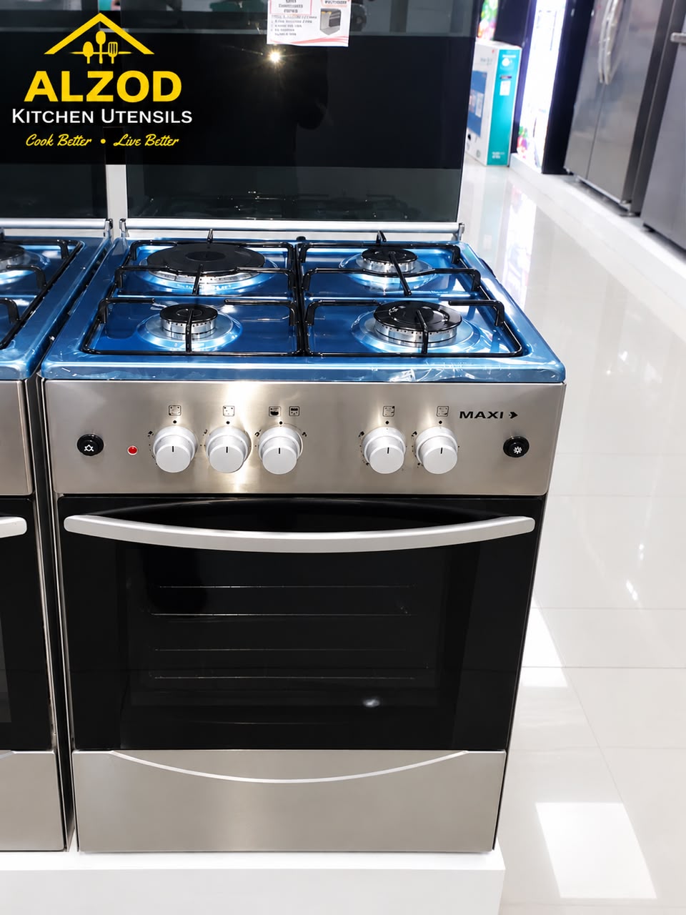MAXI 4-Burner Gas & Electric Cooker with Oven